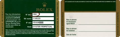 rolex warranty card country code